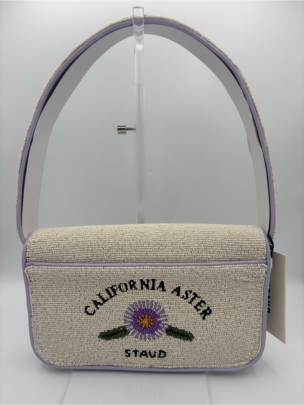 STAUD Tommy Beaded California Aster Shoulder Bag - Lavender, Blue, Pink & Green - Picture 3 of 14